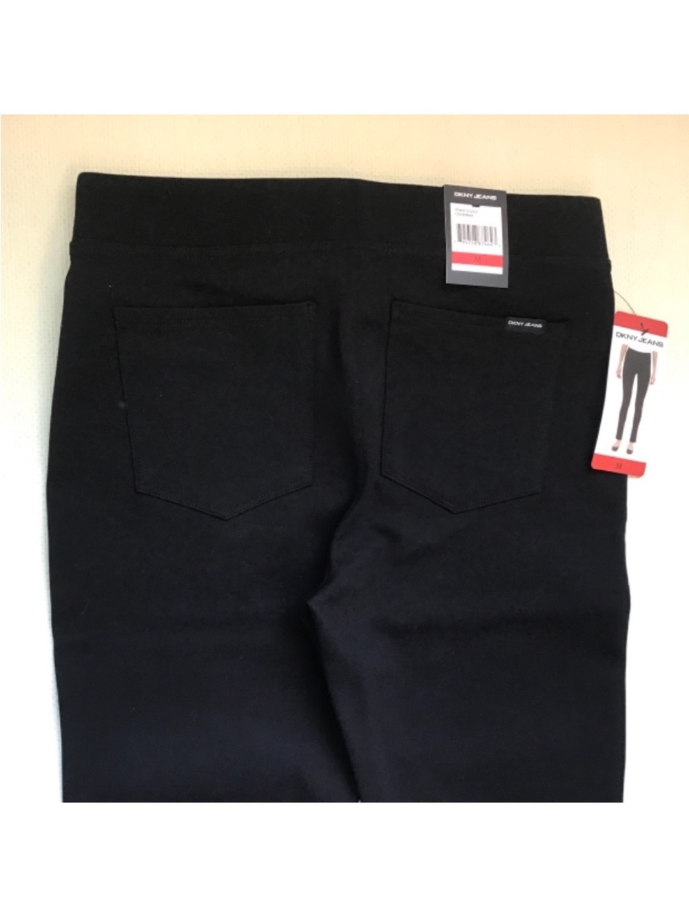 DKNY Pull-on Comfort Stretch Ponte Pants with Zipper Detail Black Sz M - Picture 4 of 6
